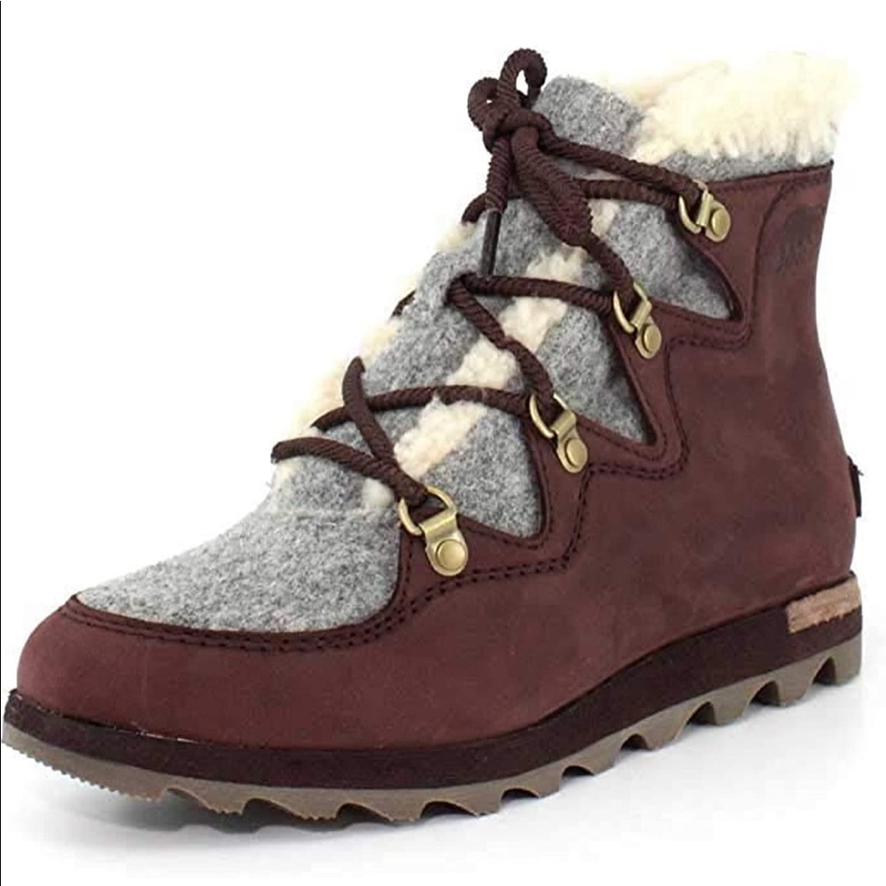 Sorel Sneakchic Leather Shearling Boots